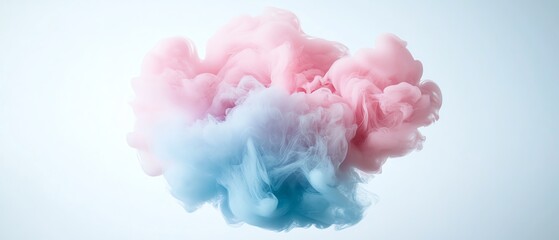 Fototapeta premium Whimsical pastel smoke shapes arranged symmetrically, evoking retro mandala-inspired art with a soft, minimal aesthetic