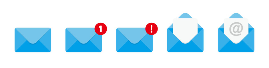 Mail, email, and envelope icon set