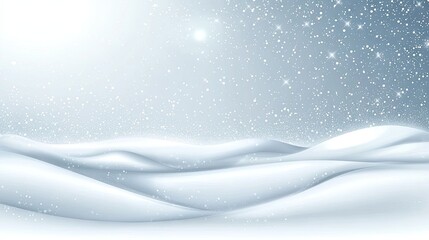 Snowy landscape, winter night, starlit sky, serene scene, holiday card