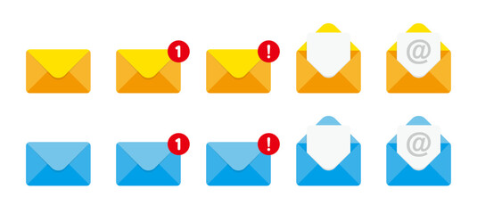 Mail, email, and envelope icon set