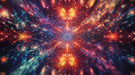 Fototapeta premium A vibrant, abstract explosion of colors and light, creating a sense of depth and energy.