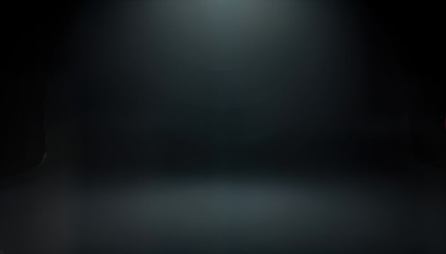 Empty studio room with dark gradient background. Modern abstract design. Ideal for product presentation. Dark colors create dramatic effect. Suitable for tech fashion photography. Smooth texture. - Powered by Adobe