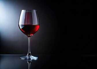 Red Wine Glass, Reflections, Black Background, Still Life Photography, Wine Image, Drink Photo