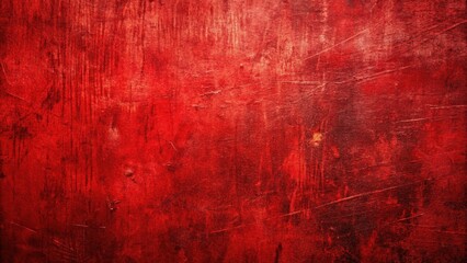 Obraz premium Red Scratched Texture Background, Deep Grunge Wall, Abstract Rusty Surface, Worn Metal, Aged Paint, High-Resolution Image