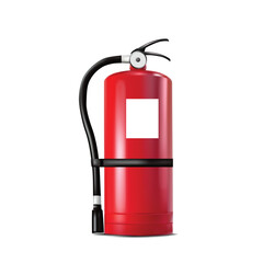 3d fire extinguisher, icon concept of fire safety isolated on white background