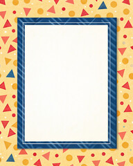 Memphis Pattern Border with Paper Texture and Sunset Sail Palette