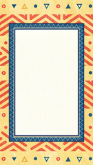 Memphis Pattern Border with Paper Texture and Sunset Sail Palette