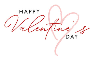 Fototapeta premium Happy Valentine's Day with Hand drawn Heart