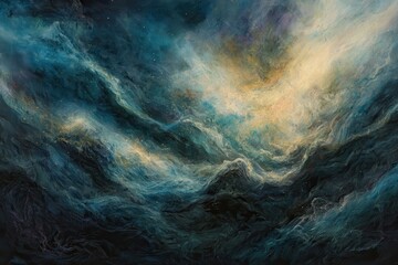 Obraz premium Abstract Oceanic Depths Celestial Swirls
