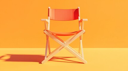 Relaxing Orange Chair in Minimalist Setting: A Summer Vibe