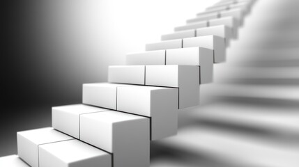 Abstract White Staircase: Ascending to Success