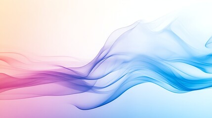 Airy pastel blue and lavender smoke trails creating gradient textures on a soft neutral beige background, Smoke Design, Light and calm