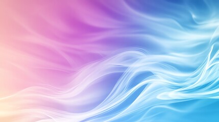 Naklejka premium Airy pastel blue and lavender smoke trails creating gradient textures on a soft neutral beige background, Smoke Design, Light and calm