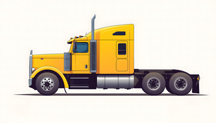Naklejka premium Yellow Pickup Truck Side View Illustration