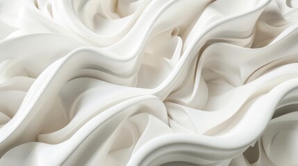 Obraz premium A close-up of flowing, textured white fabric creating a soft, abstract appearance.