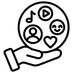 Social Media Threat Icon Lineal Syle