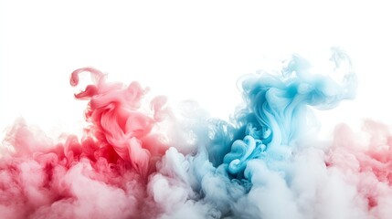 Fototapeta premium ethereal smoke textures, delicate and soft layers, dreamy aesthetic, muted palette, isolated on white background