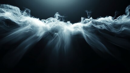 Ethereal smoky textures, radiant metallic highlights, 3D illustration