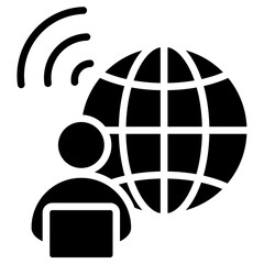 Remote Work Icon Black Style