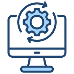 Patch Management Icon Lineal Blue Style