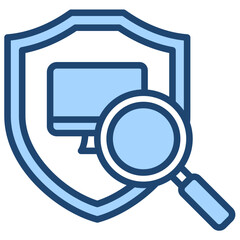 Vulnerability Scan Icon Lineal Blue Style