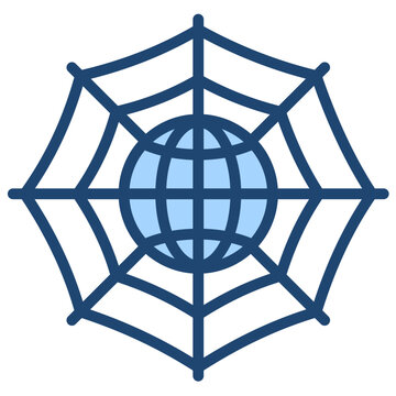 Dark Web Exposure Icon Lineal Blue Style