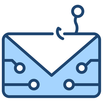 phishing email icon, blue, circuit design clip art preview