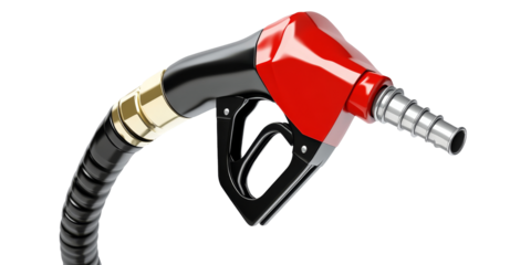 High-Quality PNG red and black fuel nozzle on transparent background
