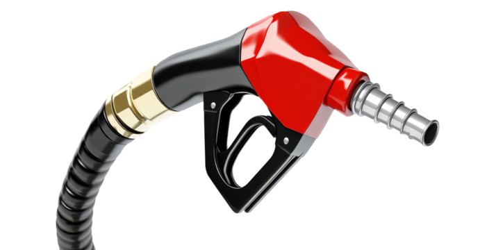High-Quality PNG red and black fuel nozzle on transparent background