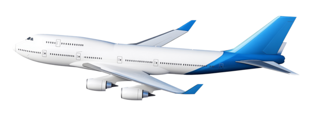 High-Quality PNG airplane blue tail jet plane on transparent background