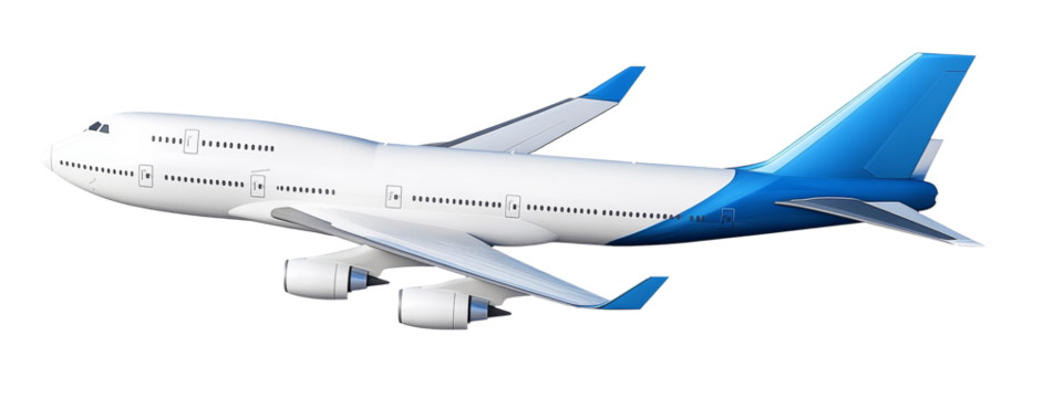 High-Quality PNG airplane blue tail jet plane on transparent background