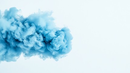 Fototapeta premium realistic vape puff, dynamic smoke plume, soft gradients, cool blue tones, isolated on white background