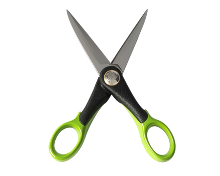 High-Quality PNG green and black scissors on white background