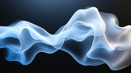 Fototapeta premium Smoky wave textures, soft chromatic highlights, 3D illustration