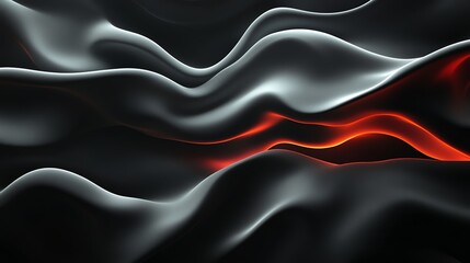 Obraz premium Smoky waves, luminous accents in the dark, 3D illustration