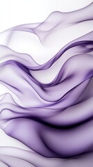 Obraz premium soft motion smoke, artistic wave texture, minimal design, pale lavender and gray tones, isolated on white background