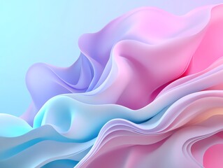 Obraz premium Soft smoke plumes, glowing pastel hues, 3D illustration