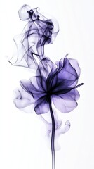 Obraz premium Subtle pastel peach and lavender smoke forming dreamy, florallike textures on a white canvas, Pastel Smoke Design, Romantic essence