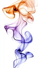 Fototapeta premium Subtle pastel peach and lavender smoke forming dreamy, florallike textures on a white canvas, Pastel Smoke Design, Romantic essence