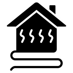 Radiant Heating Icon Black Style