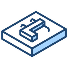 Ductwork Design Icon Lineal Blue Style