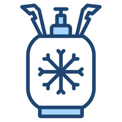 Refrigerant Type Icon Lineal Blue Style