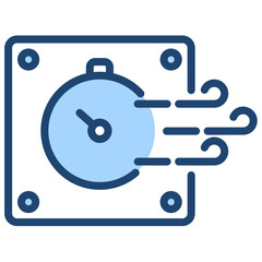 Ventilation Rate Icon Lineal Blue Style