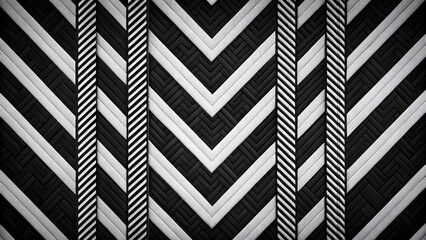 Fototapeta premium Black and White Herringbone Stripes Abstract Background, Monochrome Geometric Pattern, Stylish Design, High Resolution Image