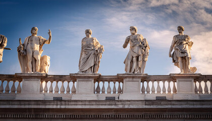 Obraz premium marble statues in the stadio dei marmi rome italy