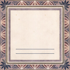 Minimalist Border Design with Paper Texture and Vintage Lavender Palette