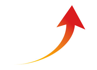 急成長の赤い上昇矢印：fast growing red rising arrow