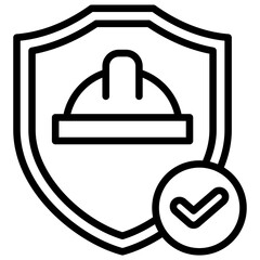 Head Protection Icon Lineal Syle