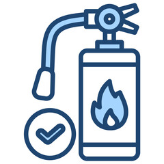 Fire Safety Icon Lineal Blue Style