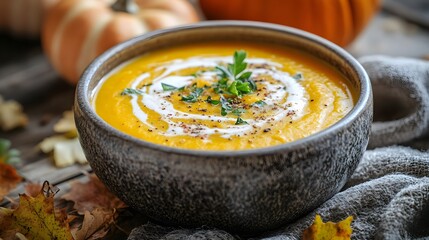 Creamy Pumpkin Soup Autumnal Delight
